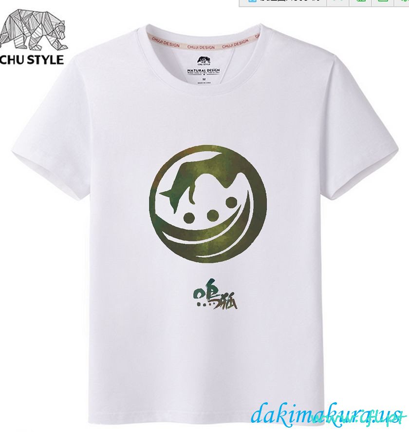 Barato Branco - T-shirt Em Linha Do Anime Dos Homens Do Ranbu Do Touken Da Fábrica Da Porcelana