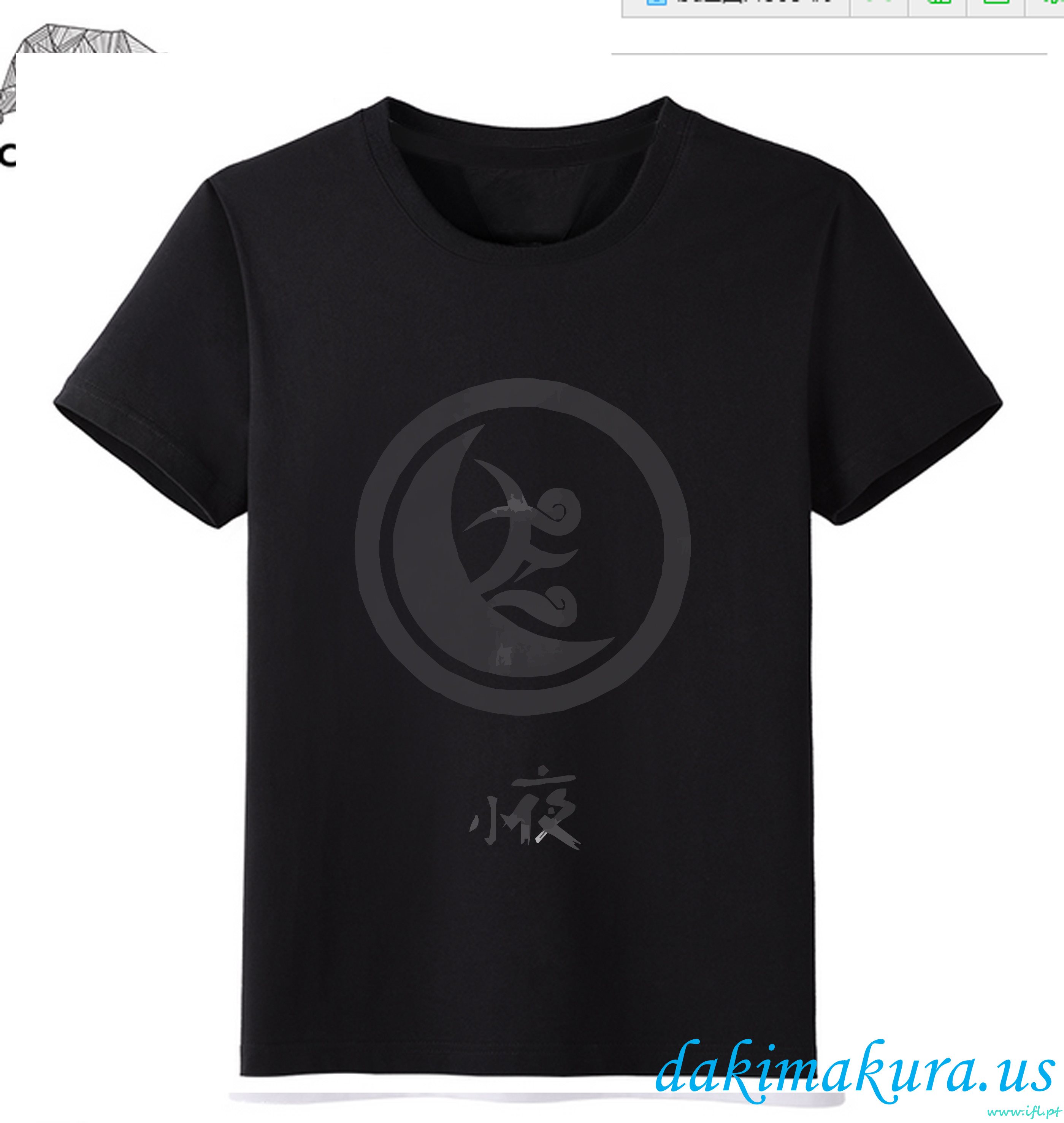 Barato Preto - T-shirt Em Linha Da Moda Do Anime Dos Homens Do Ranbu De Touken Da Fábrica Da Porcelana