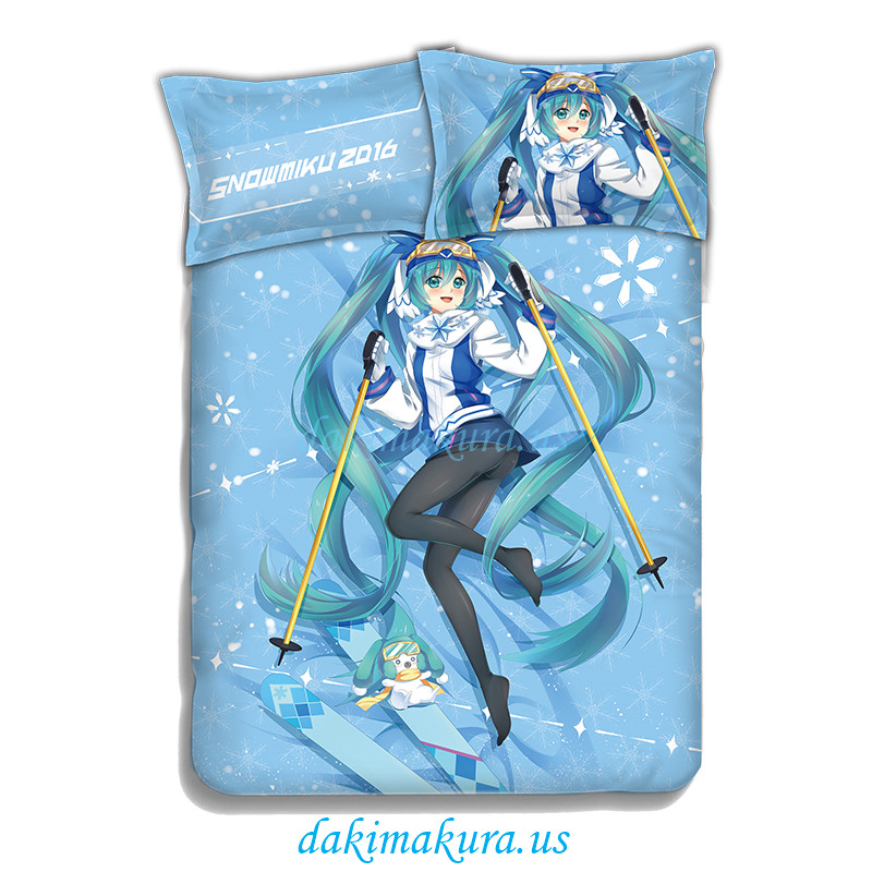 رخيصة Miku Hatsune - مجموعات الفراش Vocaloid ، غطاء السرير وغطاء السرير ، ورقة السرير مع وسادة تغطي من الصين مصنع