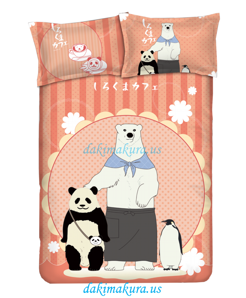 الباندا رخيصة - Shirokuma Cafe-anime 4 قطع مجموعات الفراش ، ورقة السرير غطاء لحاف مع وسادة تغطي من مصنع الصين