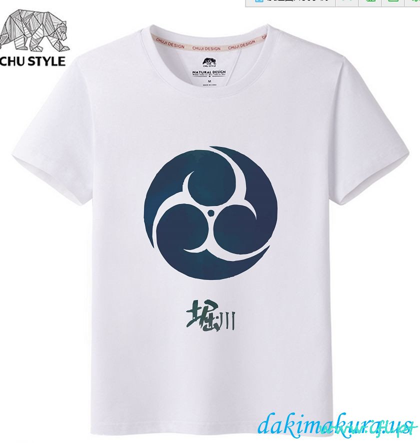 евтини бели - тъпирани Ranbu онлайн мъже аниме тениски от Китай фабрика