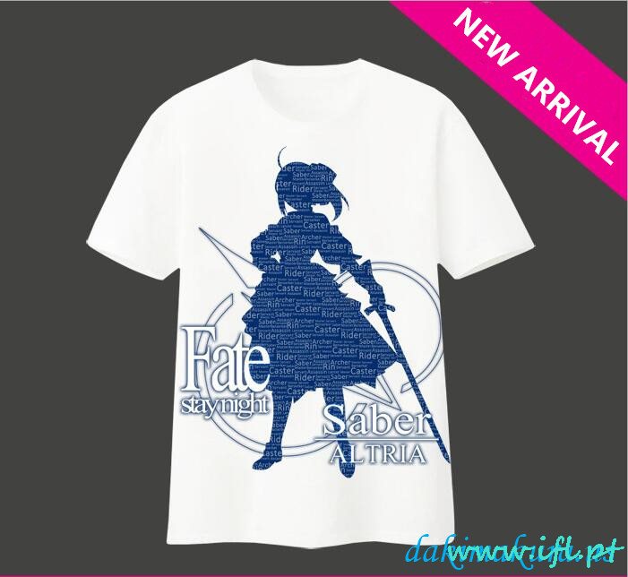 Billig Ny Skæbne Staynight Saber Altria Mens Anime Mode T-shirts Fra Kina Fabrik
