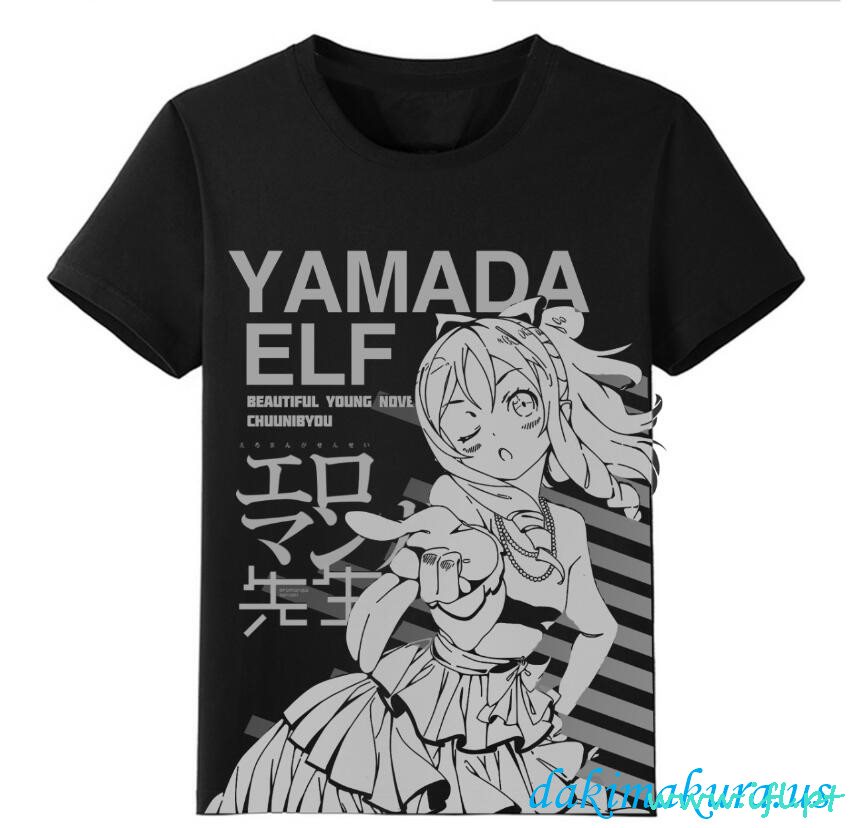 Billig Yamada Logo Sort Mænd Anime Mode T-shirts Fra Kina Fabrik