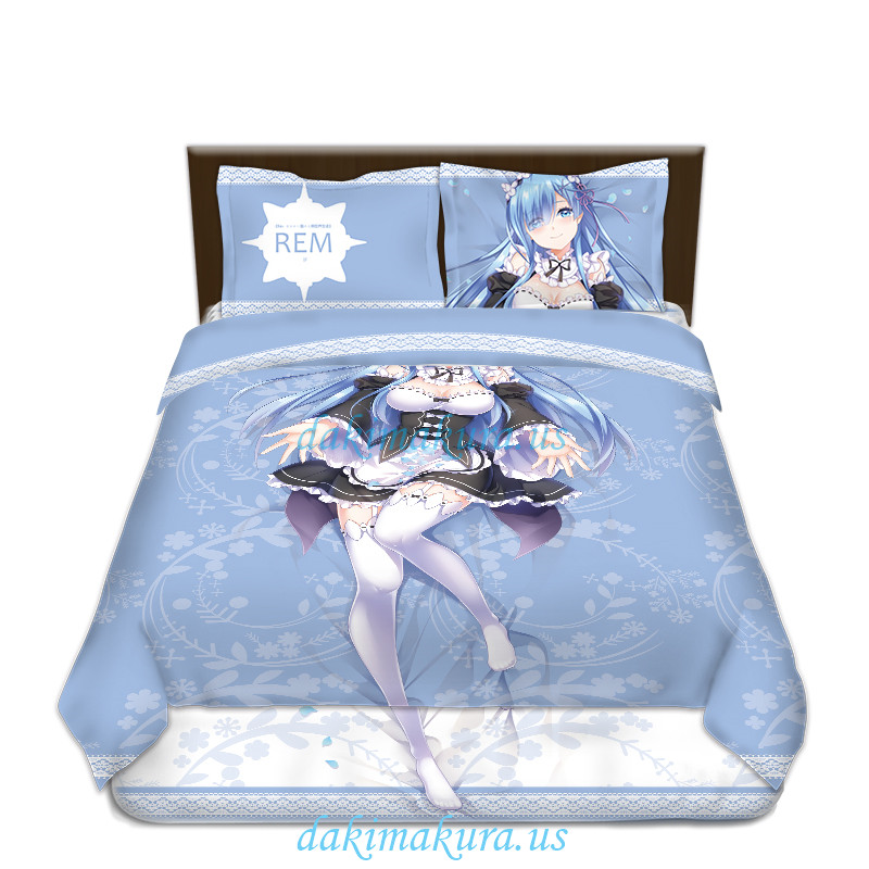 φθηνό Rem - μη ιαπωνικό Anime κρεβάτι πάπλωμα κάλυμμα πάπλωμα με καλύμματα μαξιλάρι από το εργοστάσιο της Κίνας