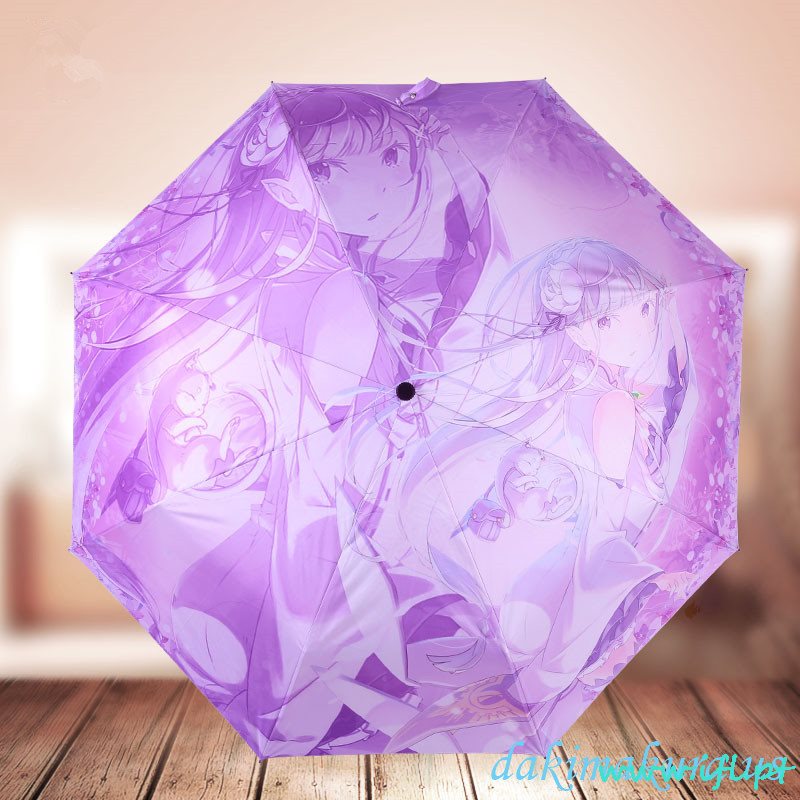 Cheap Emilia Rezero Foldable Anime Umbrella From China Factory