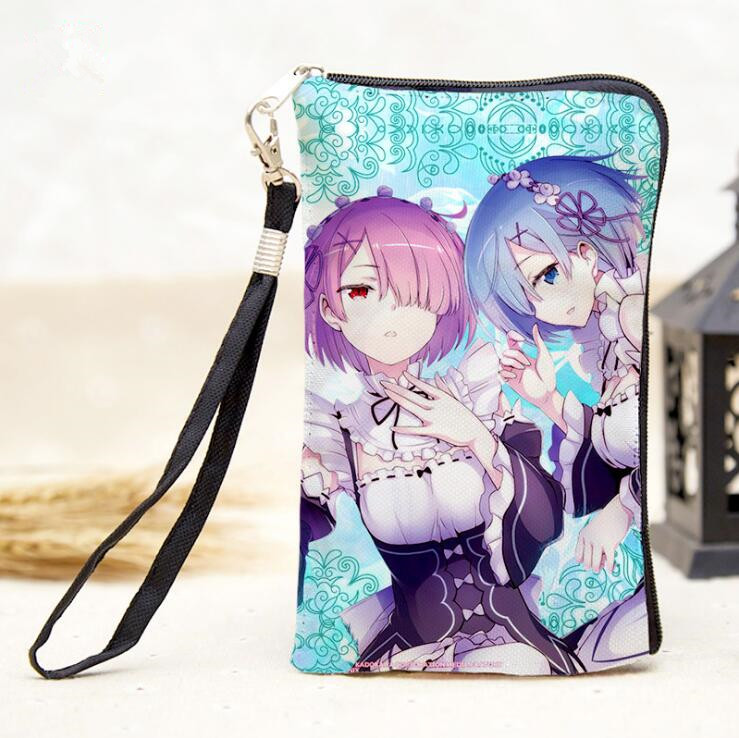 Cheap Conditional Free Gifts - Ram And Rem -re Zero Multifunctional Phone Bag From China Factory