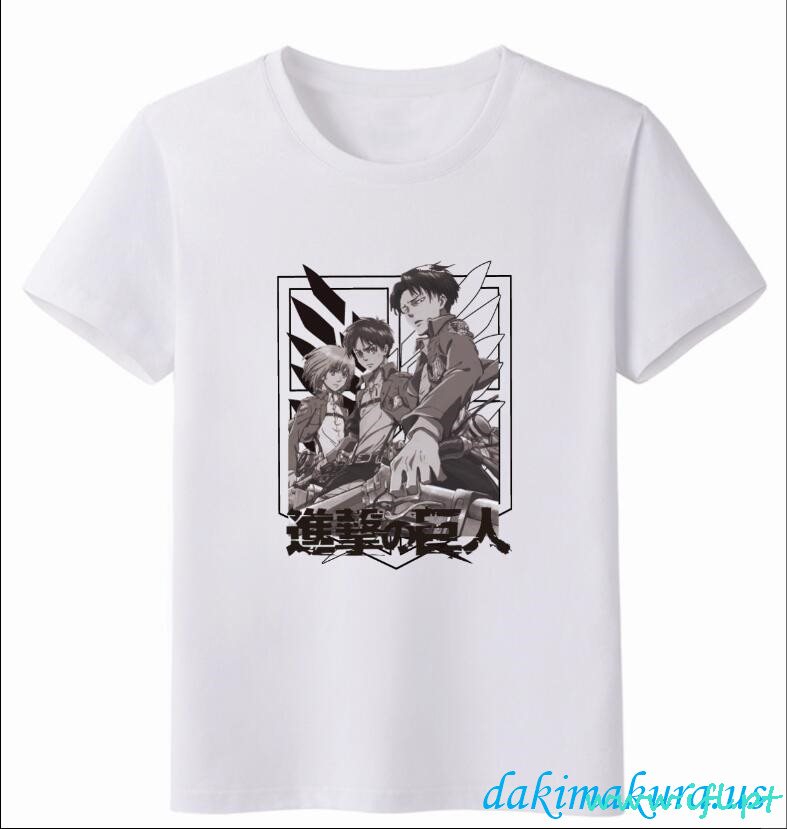 Cheap Attack On Titan White Men Anime Fashion T-shirts From China Factory