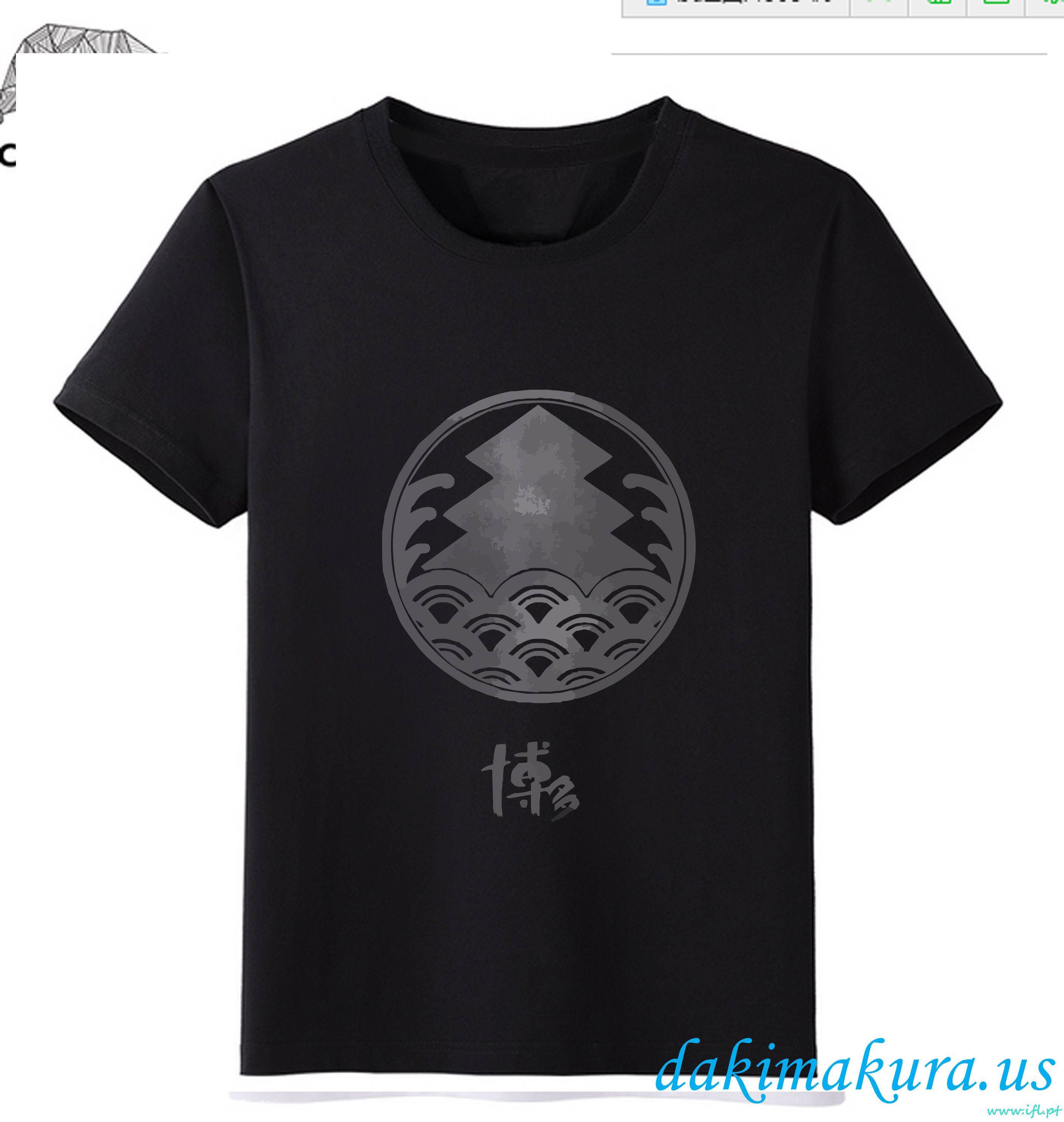 Negro Barato - Touken Ranbu Hombres En Línea Camisetas De La Moda Del Animado De La Fábrica De China