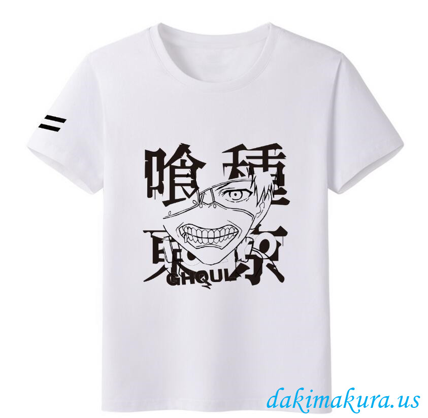 T-shirt Di Moda Di Anime Di Ghoul Uomini Bianchi Economici Di Tokyo Dalla Fabbrica Di Porcellana