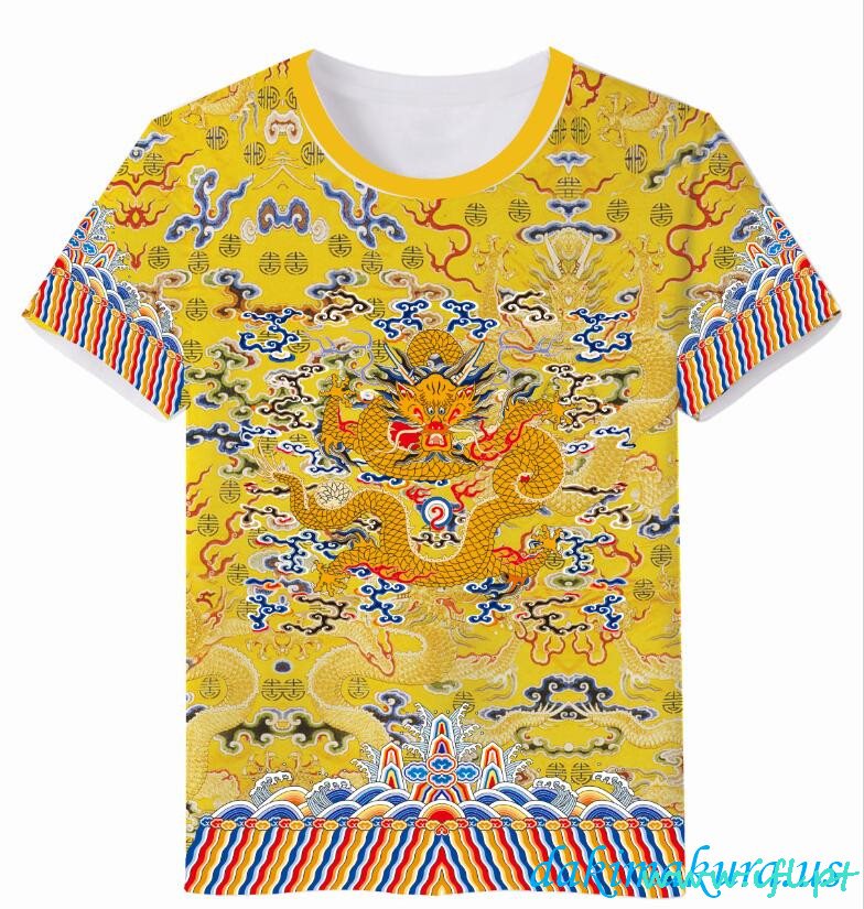 中国の工場から安いドラゴンローブゴールデンメンズアニメTシャツ