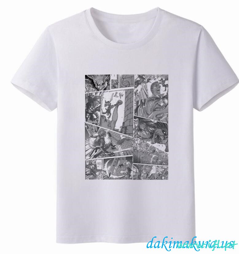 Goedkope Aanval Op Anime T-shirts Van Titan Witte Mensen Van De Fabriek Van China