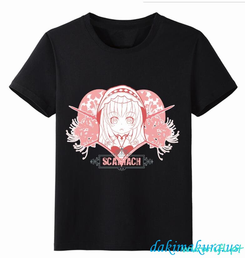 Goedkope Scathach Fate Zwarte Anime Mode T-shirts Van China Fabriek
