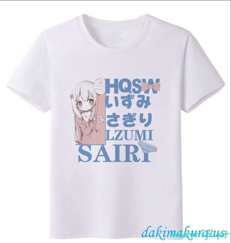 Billige Izumi Sagiri - Eromanga Sensei Hvit Anime T-skjorter Fra Kina Fabrikken