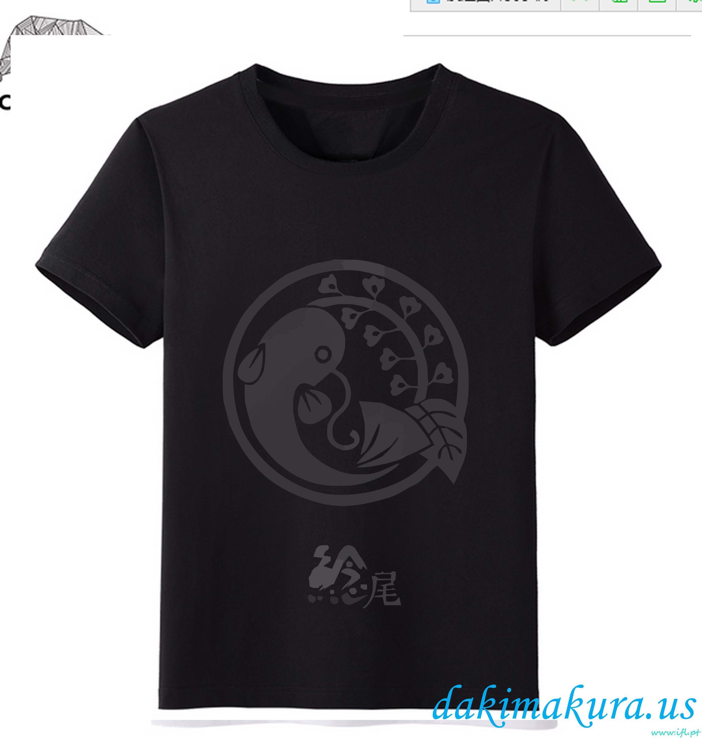 Tani Czarny - Touken Ranbu Online Mężczyzn Anime Fashion T-shirty Z Fabryki Porcelany