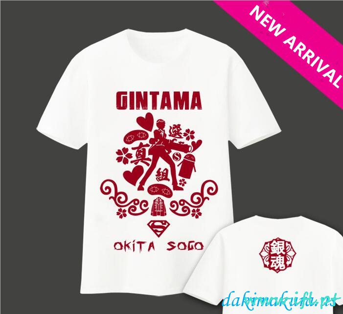 дешевый новый Okita Sougo-gintama мужской аниме мода футболки от фарфоровой фабрики