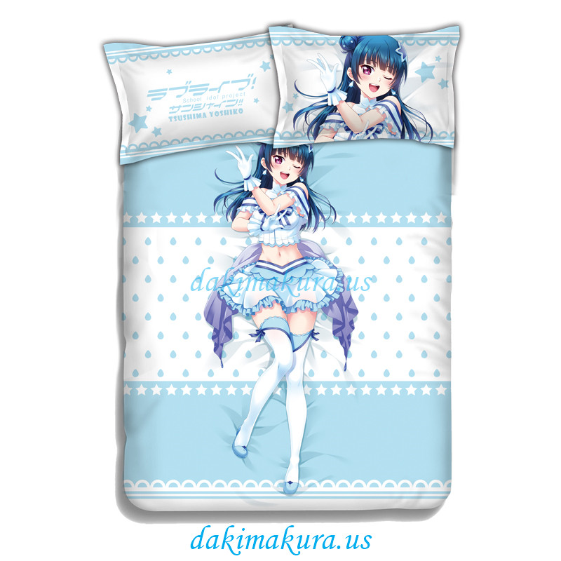 дешево Tsushima Yoshiko-lovelive Sunnine Anime Bed одеяло одеяло покрытие с подушками крышки от фарфоровой фабрики