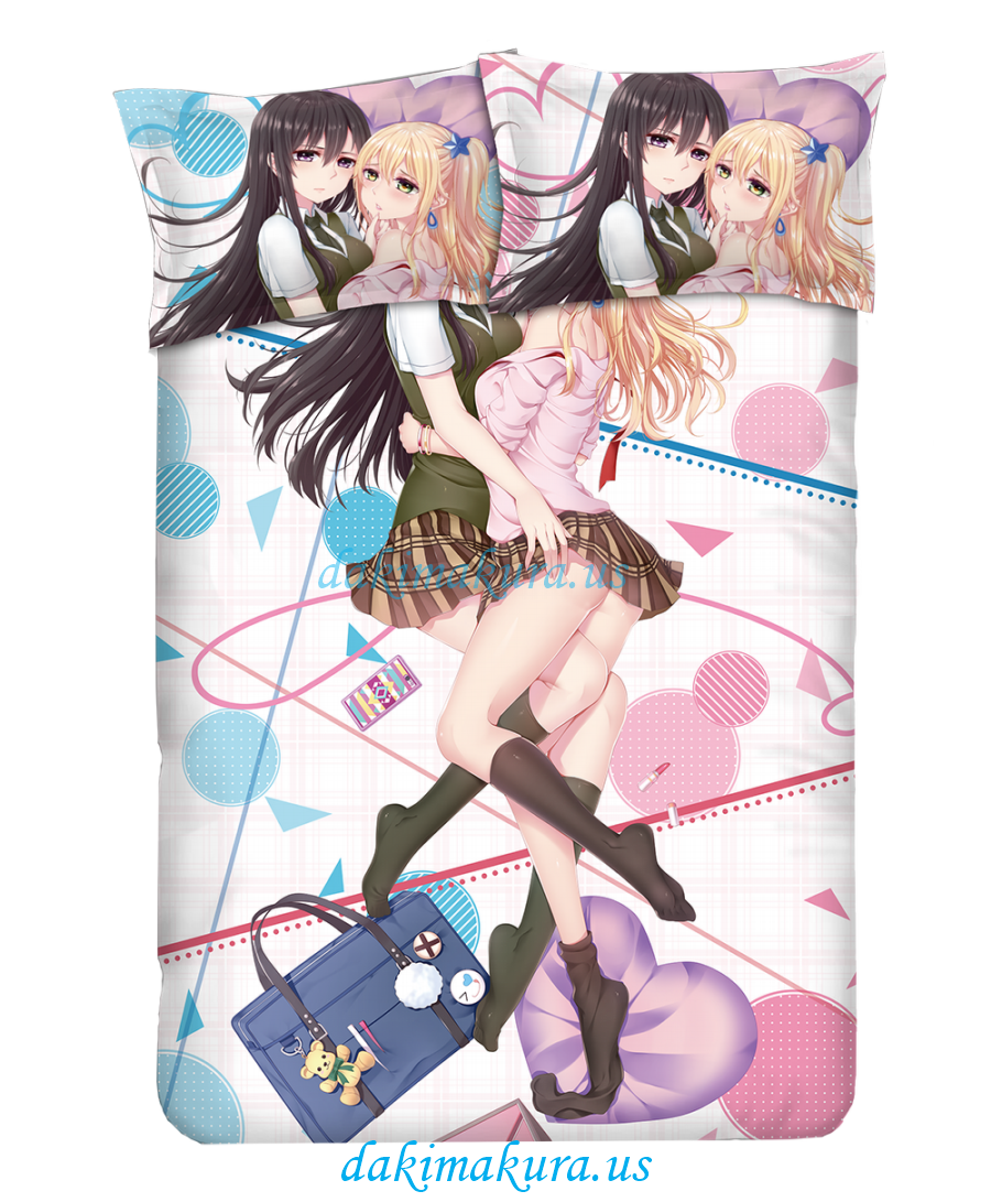 Billiga Mei Aihara Och Yuzu Aihara - Citrus Anime 4 Stycken Sängkläder Uppsättningar Sängkläder Täcke Täcke Med Kudde Täcker Från Porslin Fabrik