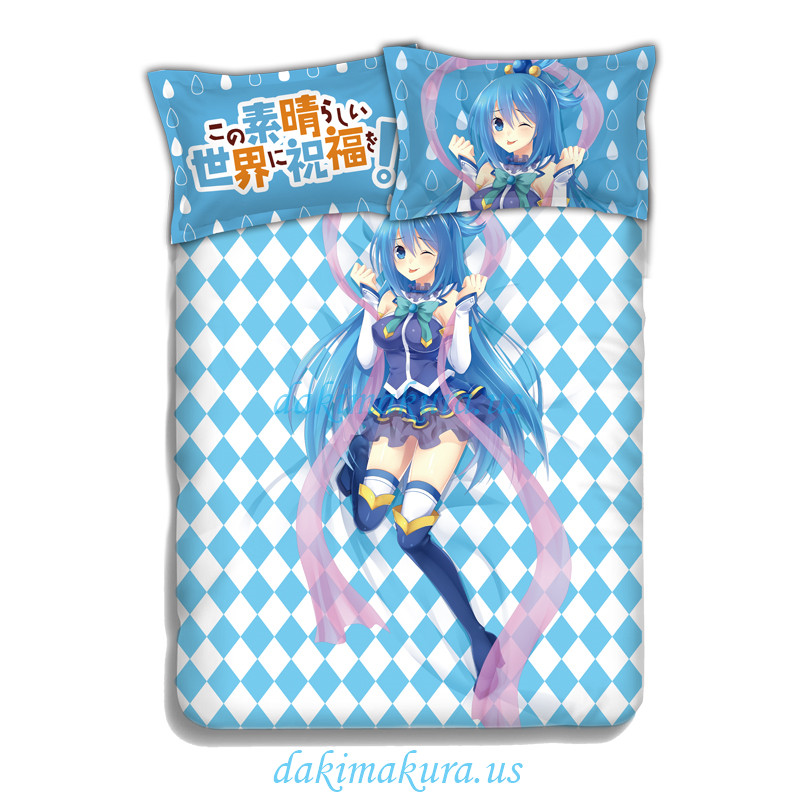 Aqua-konosuba Anime ผ้าคลุมเตียงผ้าห่มนวมคลุมด้วยหมอนผ้าห่มจากโรงงานจีน