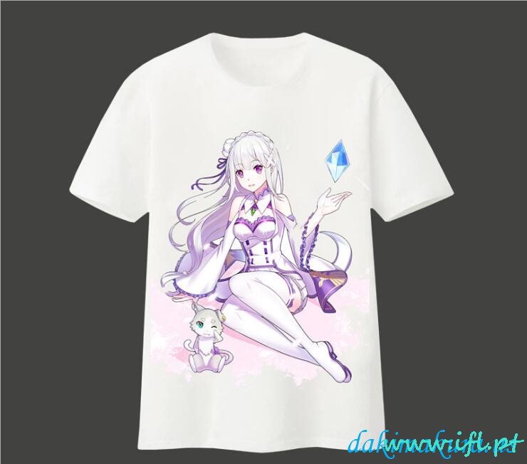 Ucuz Yeni Emilia - Sıfır Fabrikadan Sıfır Mens Anime Moda T-shirt