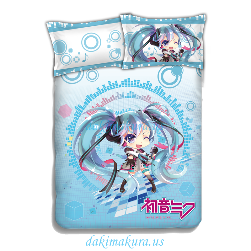 Ucuz Miku Hatsune - Vocaloid Anime 4 Adet Yatak Takımları çarşaf Nevresim Yastık Kılıfı çin Fabrikadan Kapakları