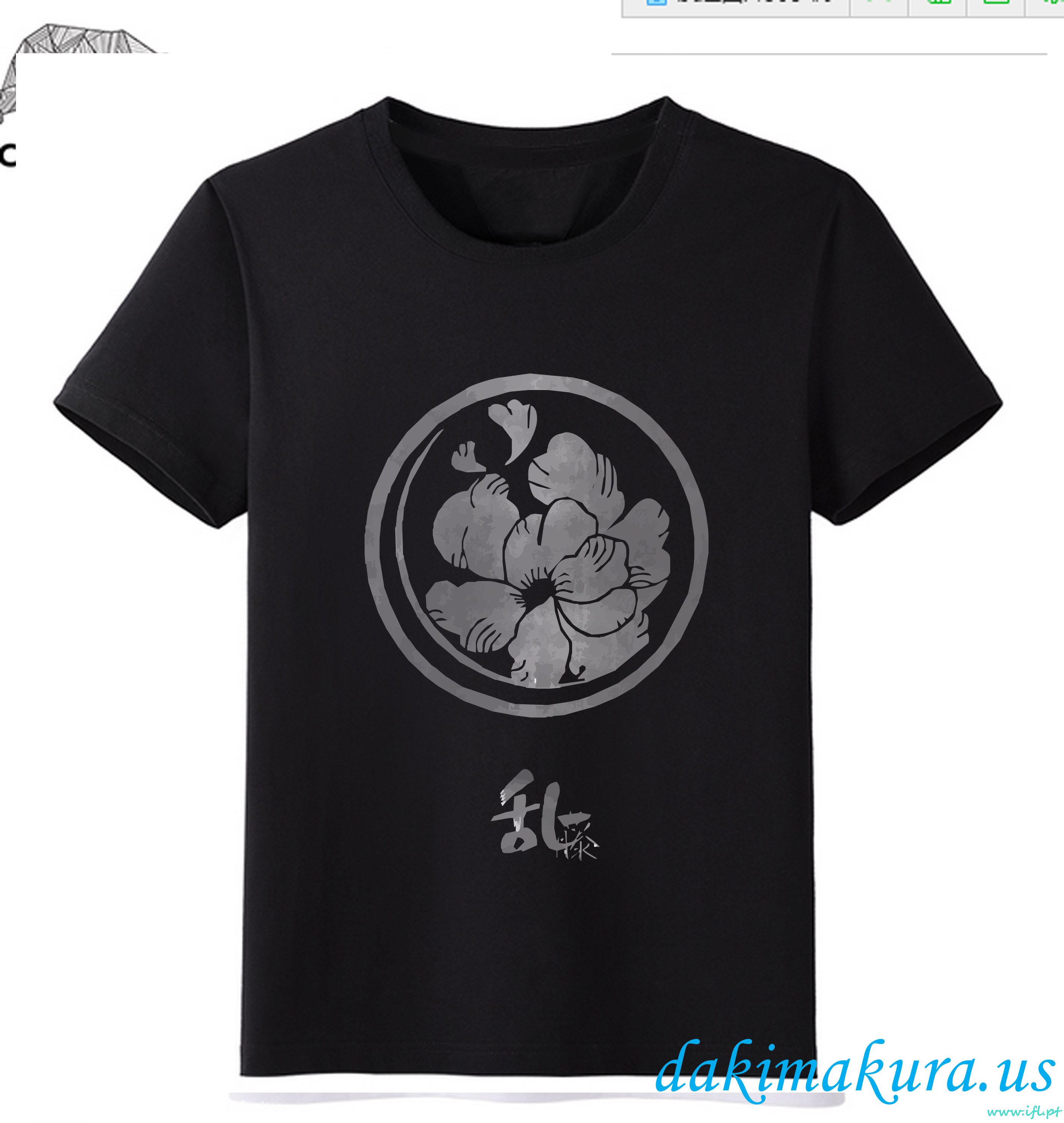 Ucuz Siyah - Çin Fabrikadan Touken Ranbu çevrimiçi Erkekler Anime Moda T-shirt
