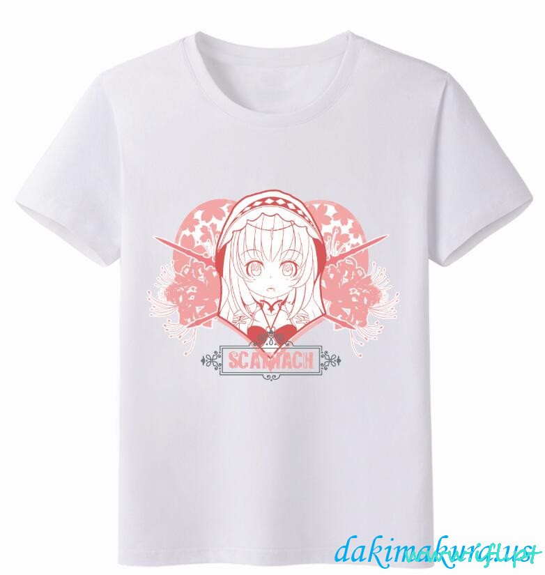 Ucuz Çin Fabrikadan Scathach Kader Beyaz Erkek Anime Moda T-shirt